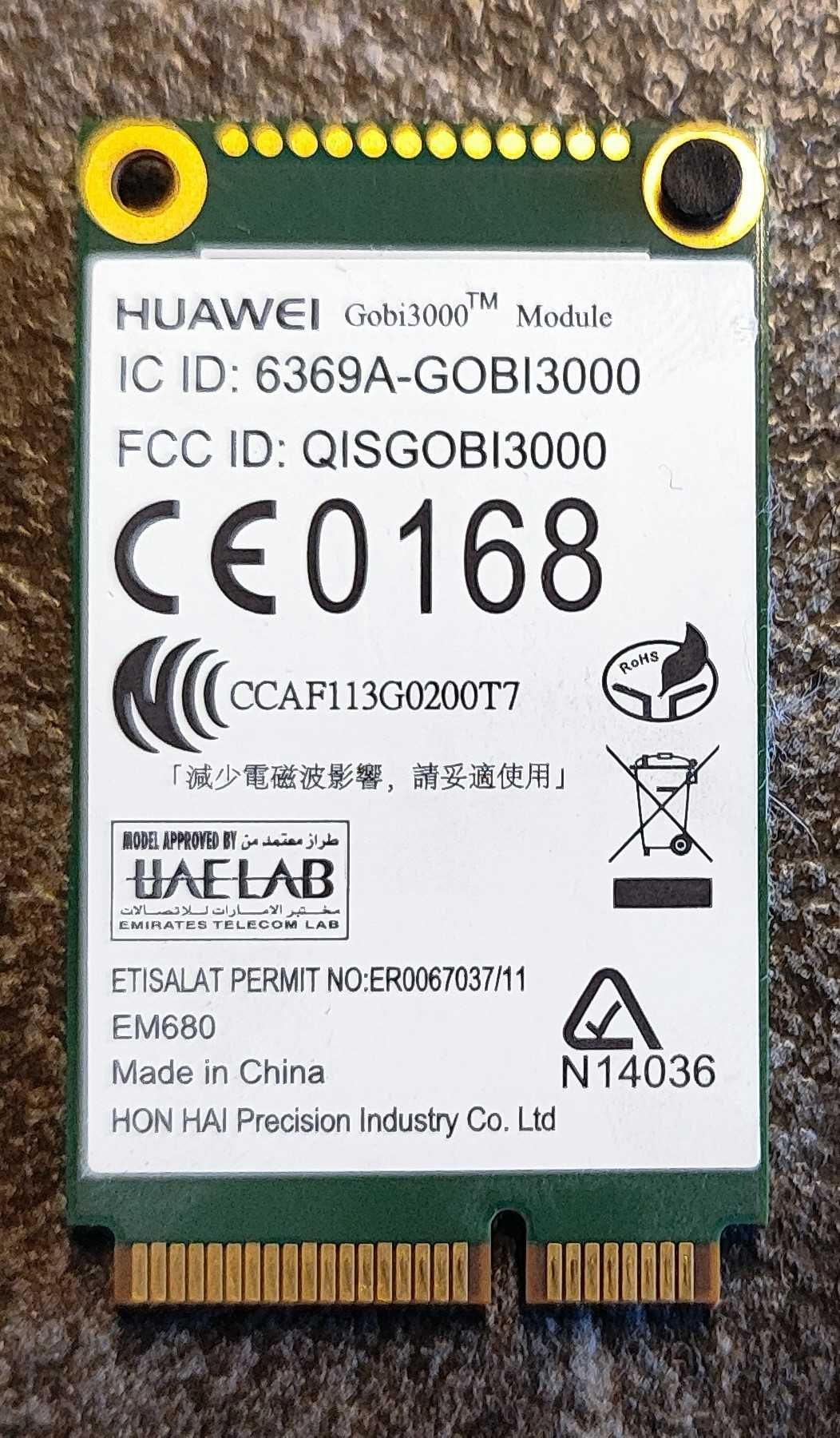 Sony Vaio Karta WWAN Huawei Gobi 3000