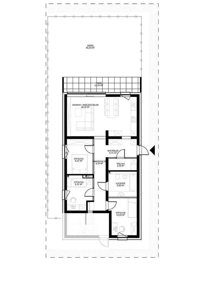 Wyjątkowy apartament z dużym ogródkiem i tarasem, 82m2, Prądnik Biały.