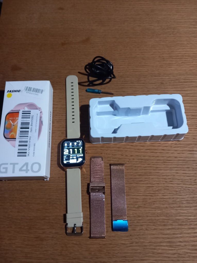 GT40 SmartWatch damski 2 bransolety