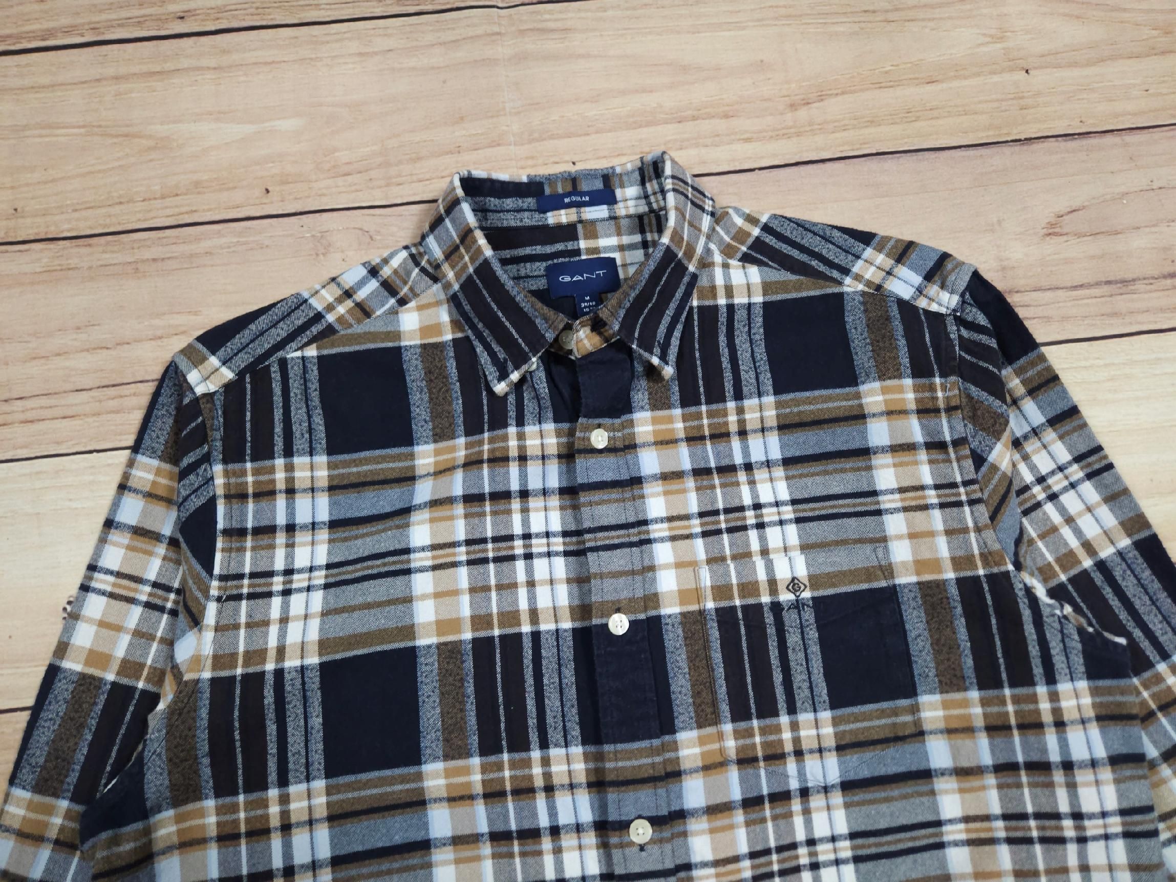 GANT Koszula w Kratkę Męska Regular Fit Logowana r. M