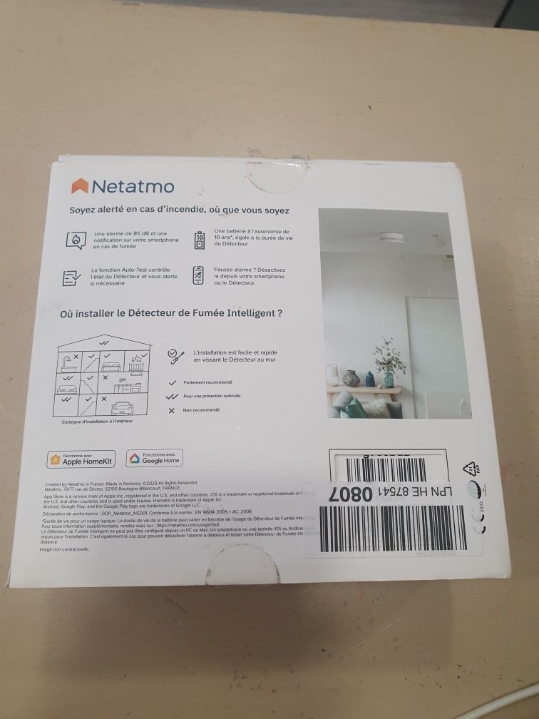 Detetore de fumo inteligente NSD01 -NETATMO