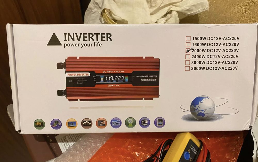 Преобразователь инвертор 12v 220v 2000w