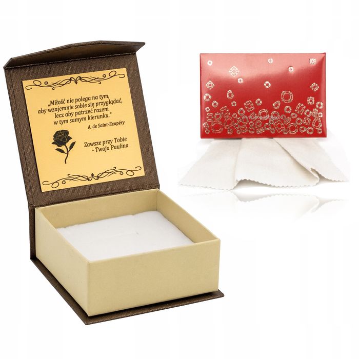 Złoty Naszyjnik Serce 925/585 Serduszko Z Różą Łańcuszek Zawieszka + G