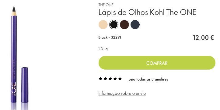 Lápis de Olhos Preto/Castanho/Nude Super Preço