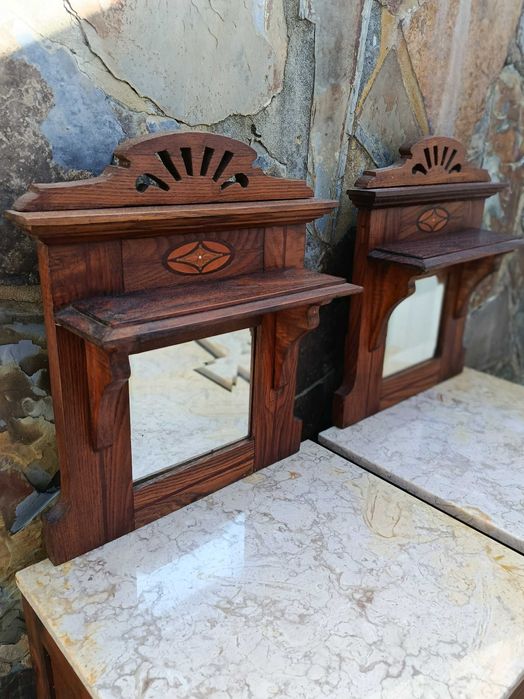 Mesas de cabeceira madeira maciça  embutidos Anos 30 1,04mt