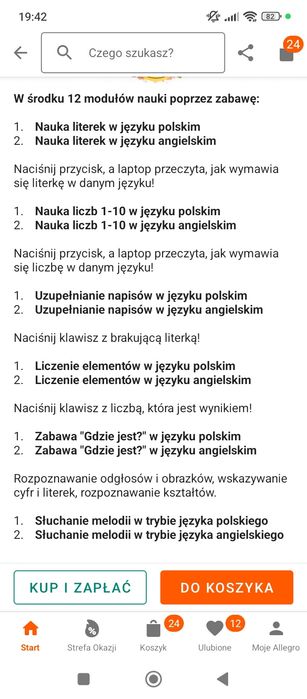 Laptop edukacyjny interaktywny Smily Play polsko-angielski dla dzieci