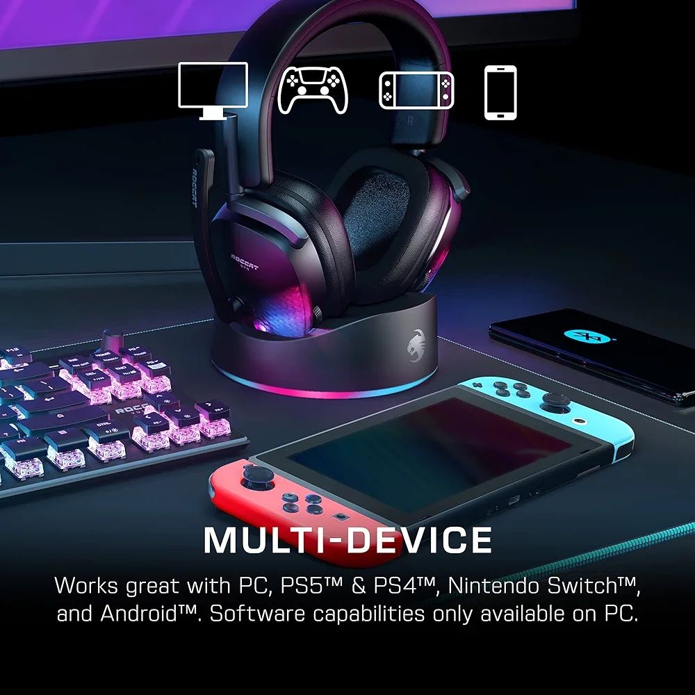 Roccat Syn Max Air słuchawki bezprzewodowe ze stacją