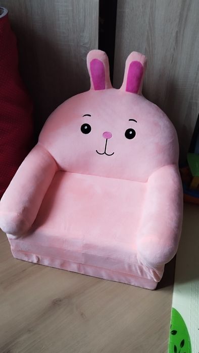 Плюшеве крісло/ліжко-трансформер зайчик