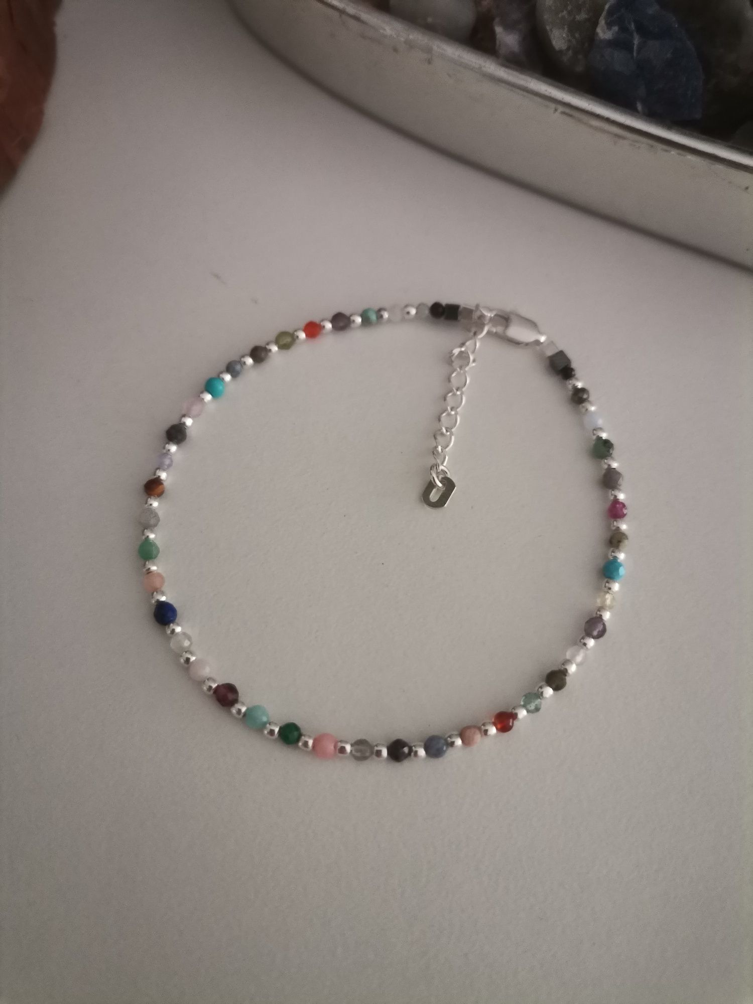 Bransoletka amulet talizman czaroit Sugilit srebro regulacja kunzyt
