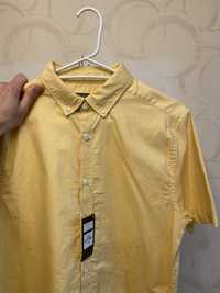 Рубашка з коротким рукавом чоловіча на теплу погоду, розмір S-M Жовта