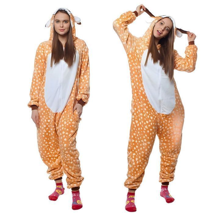 Piżama Onesie Kigurumi Kostium Przebranie Jeleń XL: 175 - 185cm