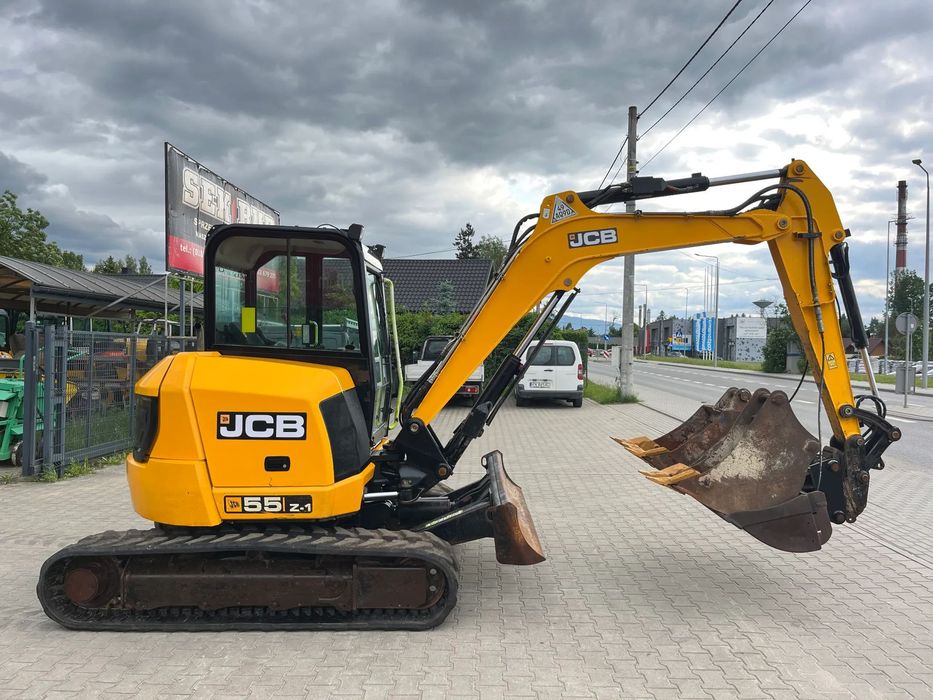 JCB 55Z-1  Minikoparka gąsienicowa, szybkozłącze i skarpówka hydrauliczna, 3łyżki