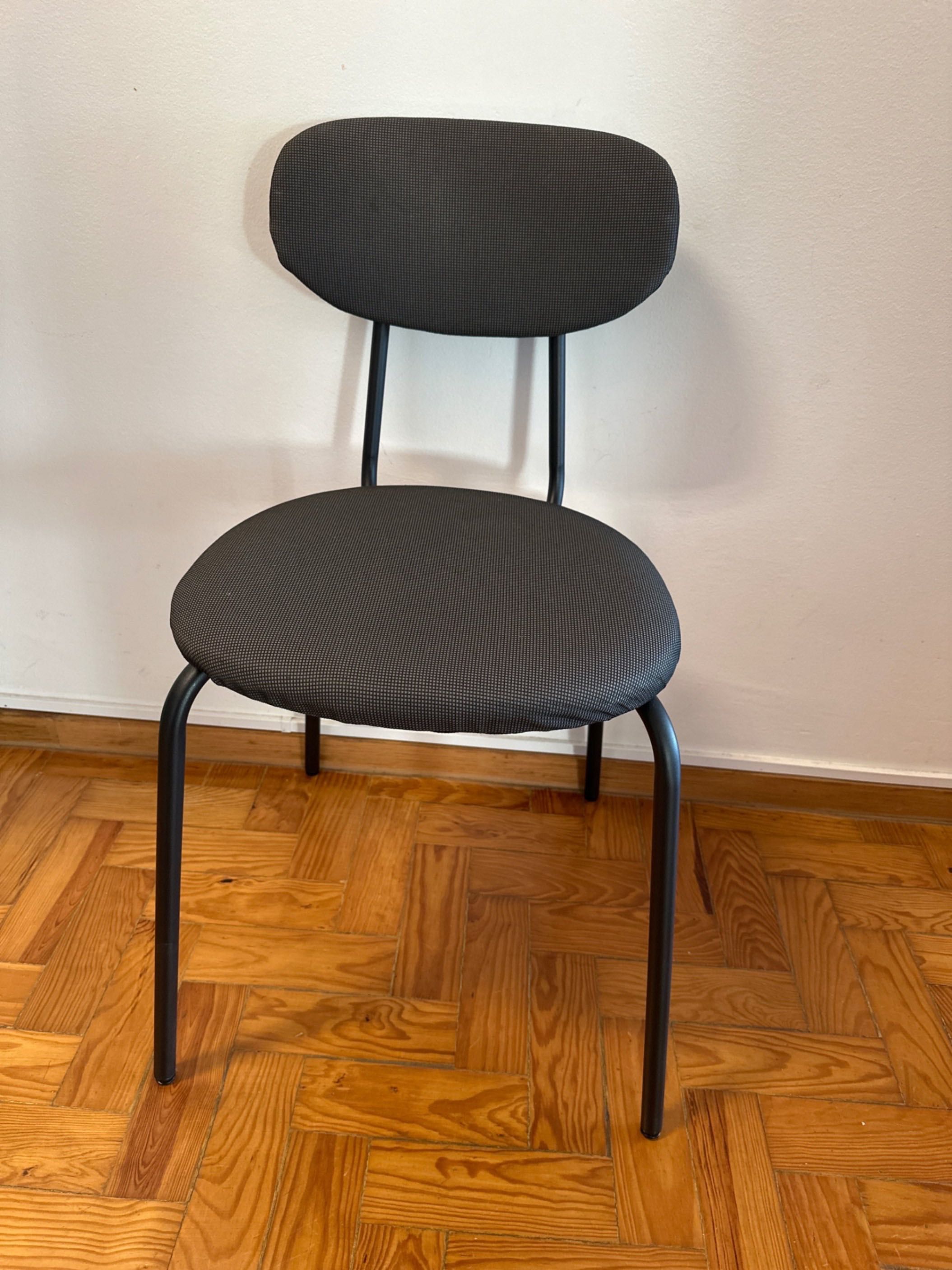 Conjunto de 3 Cadeiras de Cozinha em Preto