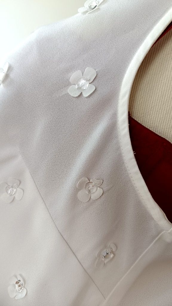 Bluzka biust 57x2 XL kołnierzyk bebe flower 3D na lata 60s kwiatuszki