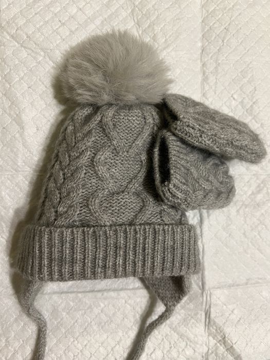 Зимова шапка на новонародженого 0-3 місяці