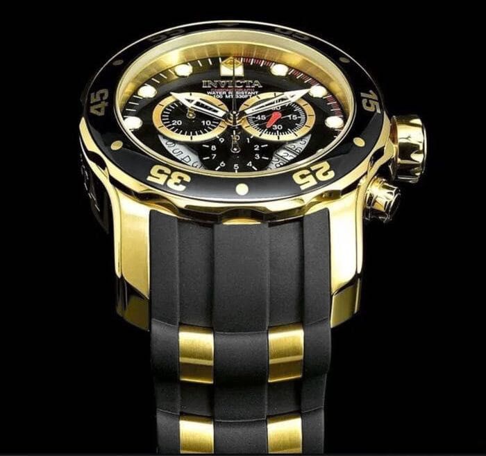 Мужские часы Invicta 6981 Pro Diver 48 mm Black Gold Chronograph 100MT