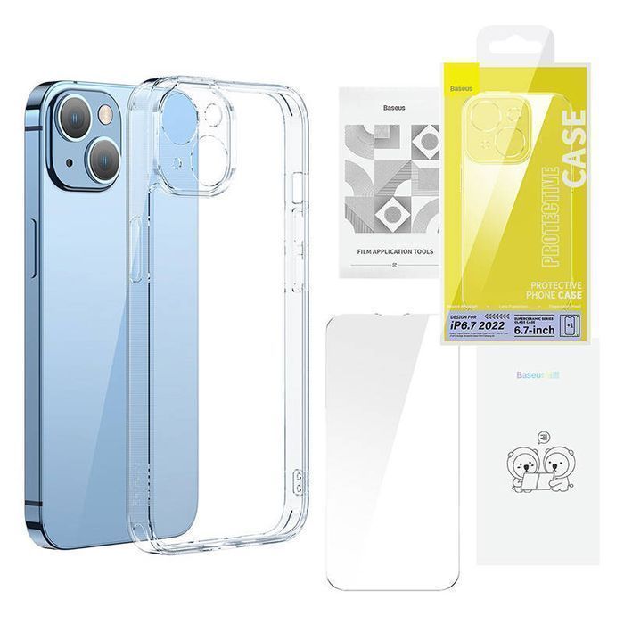 Zestaw Baseus szklane etui i szkło hartowane do iPhone 14 Plus