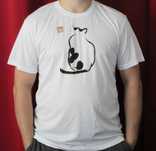 Koszulka męska T shirt biały XL Kot japoński