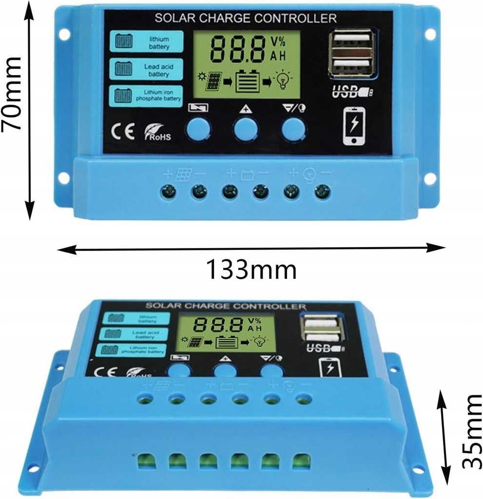 Solarny regulator ładowania, 30 A PWM regulator ładowania solarnego