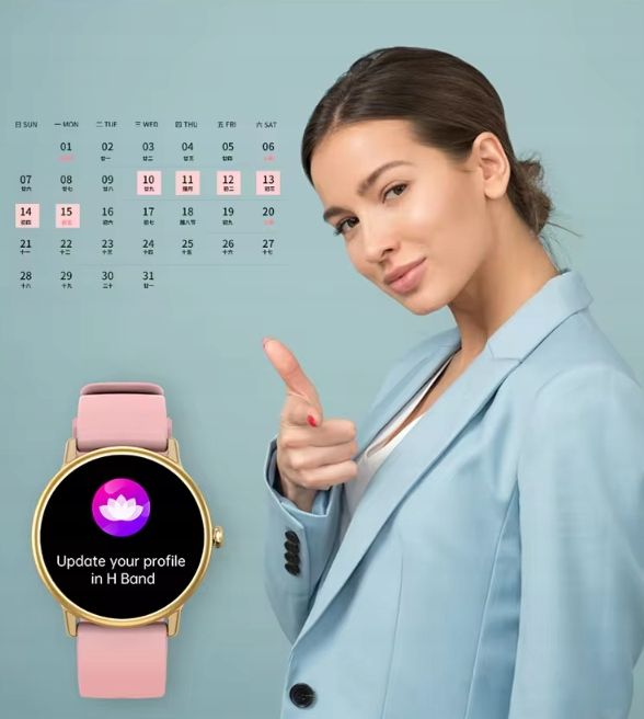Zegarek Smartwatch Sportowy Rozmowy Damski Polskie Menu Złoty