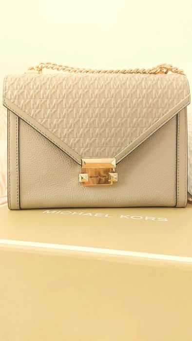 Torba listonoszka beżowa Michael Kors Whitney Light Sand jak nowa!
