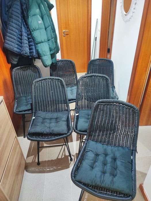 Conjunto 6 cadeiras pretas