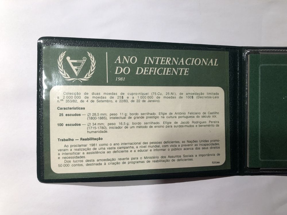 Ano internacional do deficiente moedas