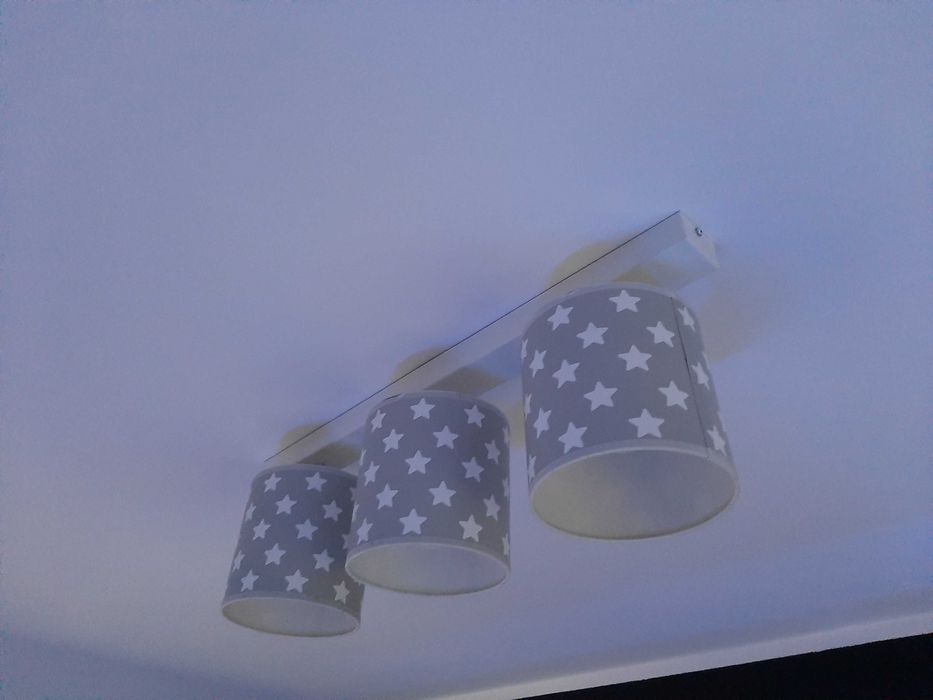 Lampa szara w białe gwiazdki