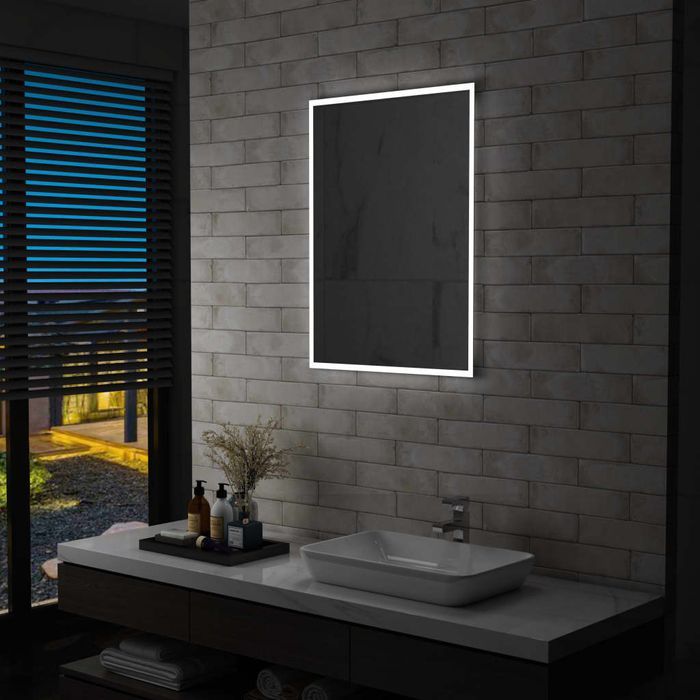 Vidaxl Ścienne Lustro Łazienkowe Z Led, 60 X 80 Cm