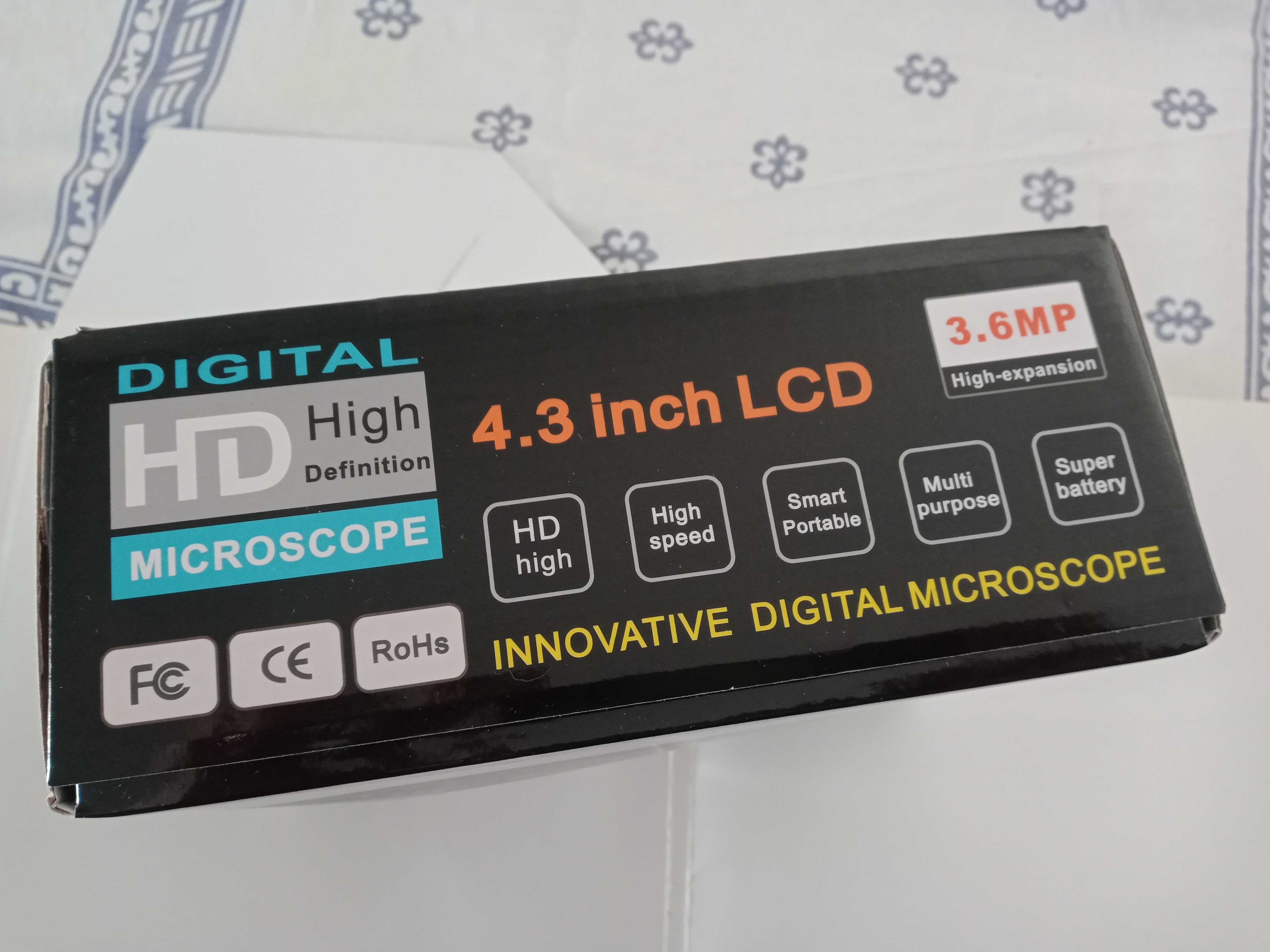 Microscópio Digital LCD portátil 600X 4,3" com alto brilho