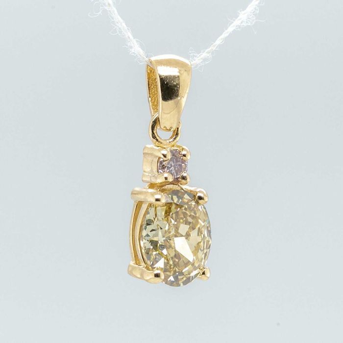 Pendente com Diamante 0.76 ct para colar - Ouro Amarelo 14k