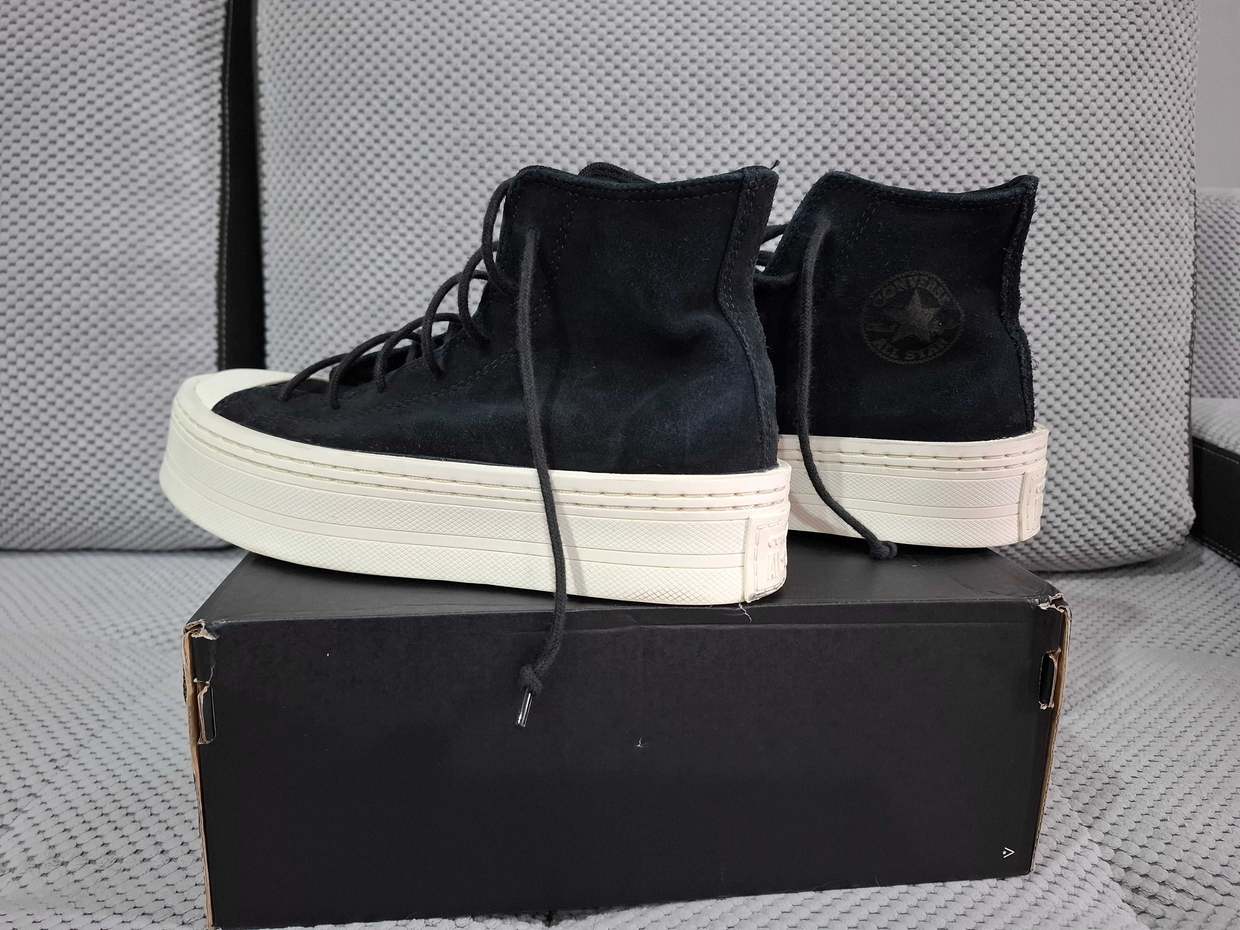 Czarne skórzane trampki Converse rozm. 39,5