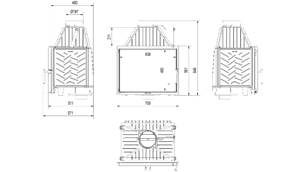 Каминная топка Kratki ZOSIA ECO - 12 kw (БЕЗПЛАТНА ДОСТАВКА)