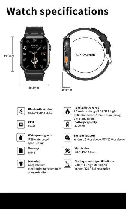 Super jakość  smartwatch 9 Pro max duży 2,02 cala.NOWY.