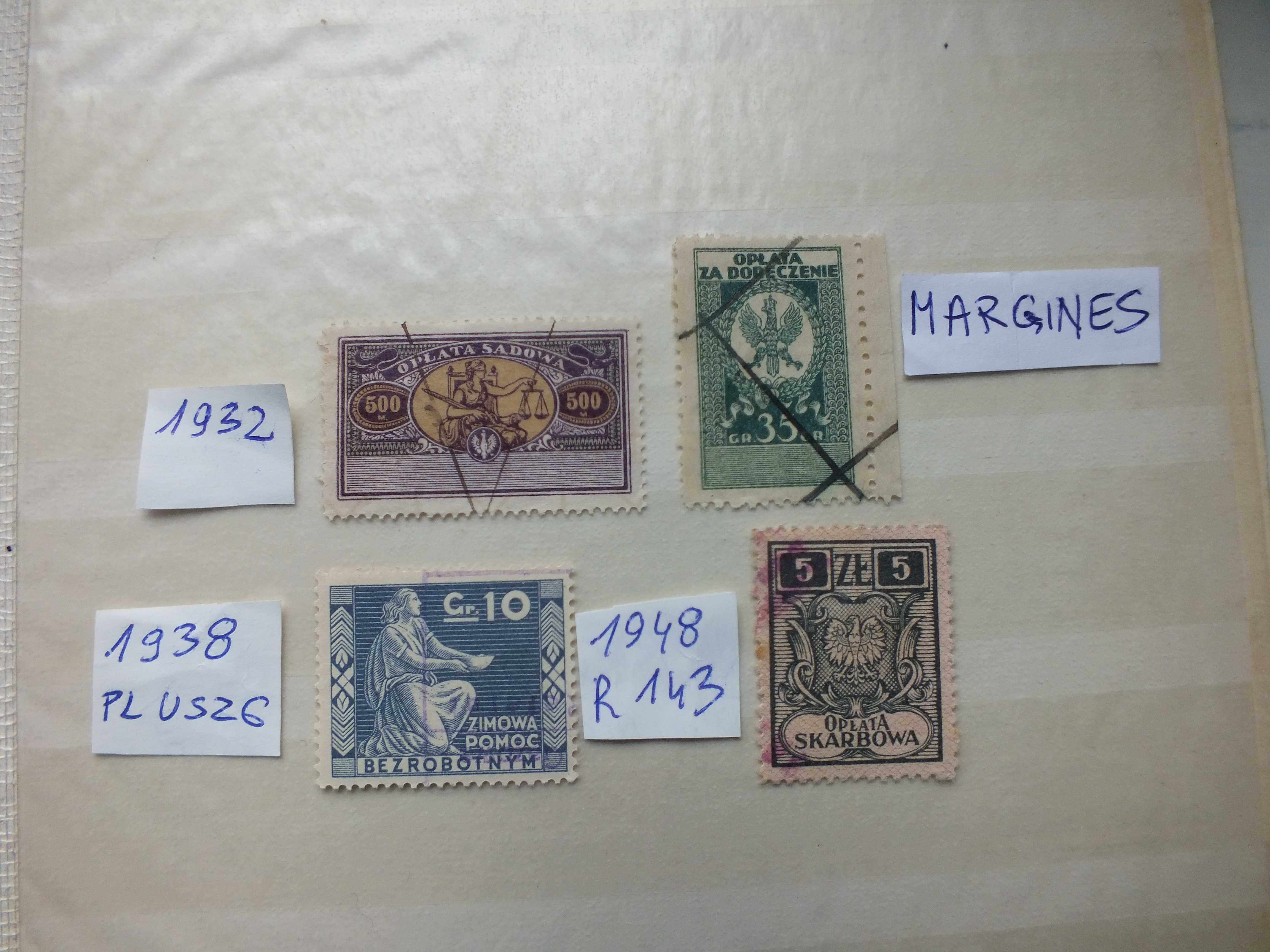 4szt. znaczki opłata sądowa 1932/1948r.POLSKA revenue ZIMOWA POMOC PMW
