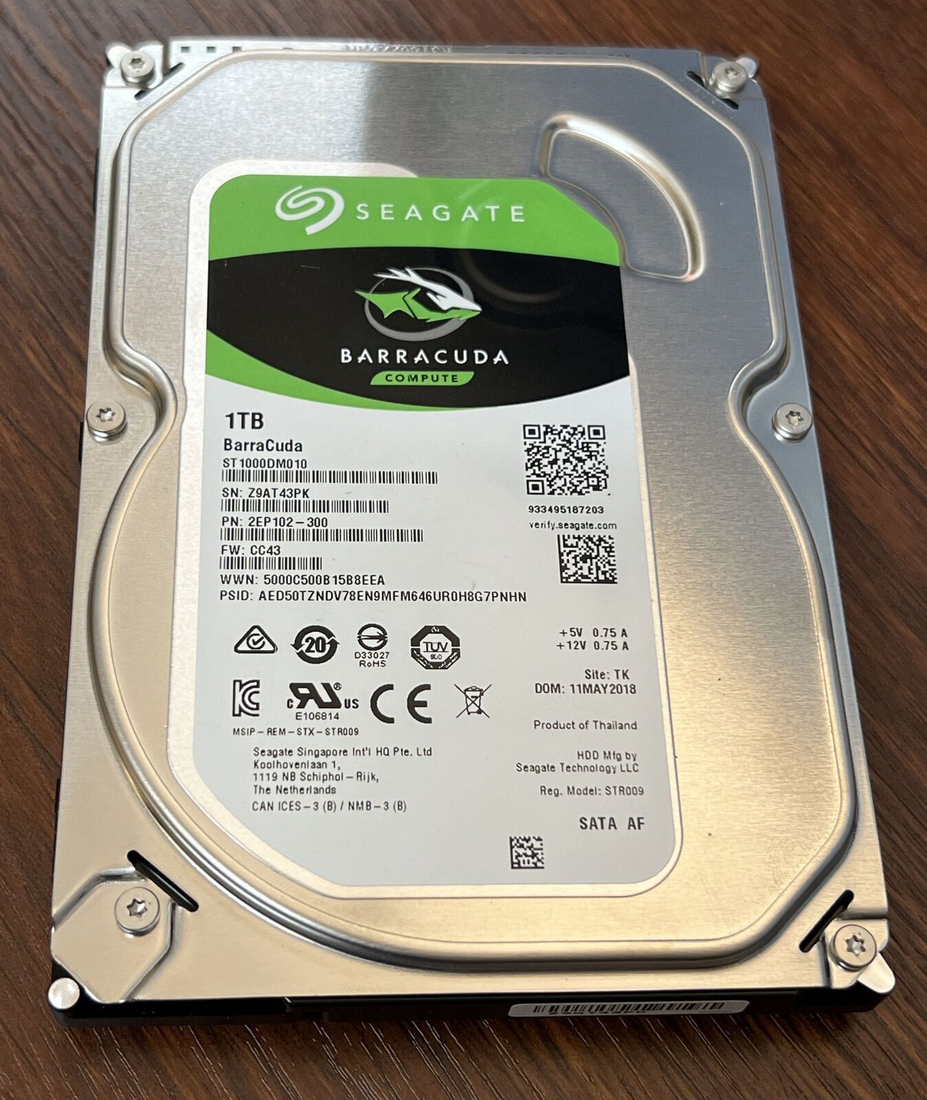 Жёсткий диск Seagate Barracuda 1 TB HDD / 7200rpm