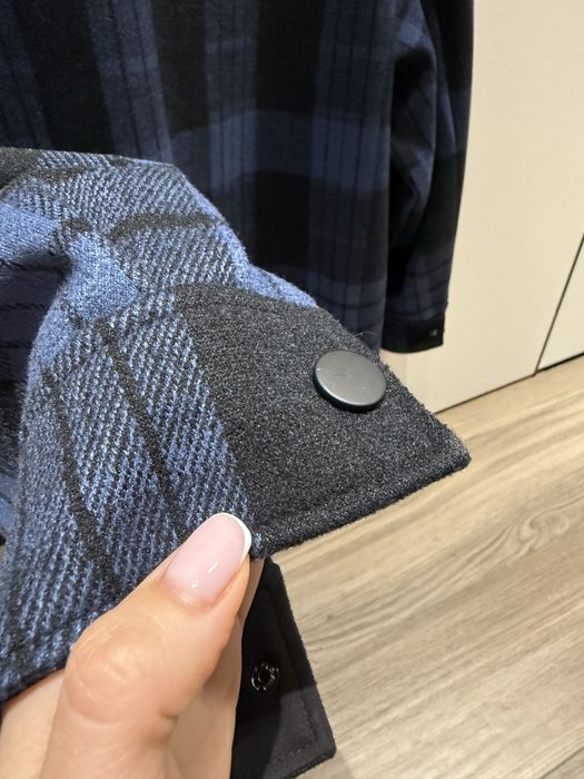 Жіноча тепла рубашка сорочка в клітинку синя чорна MARSEGO