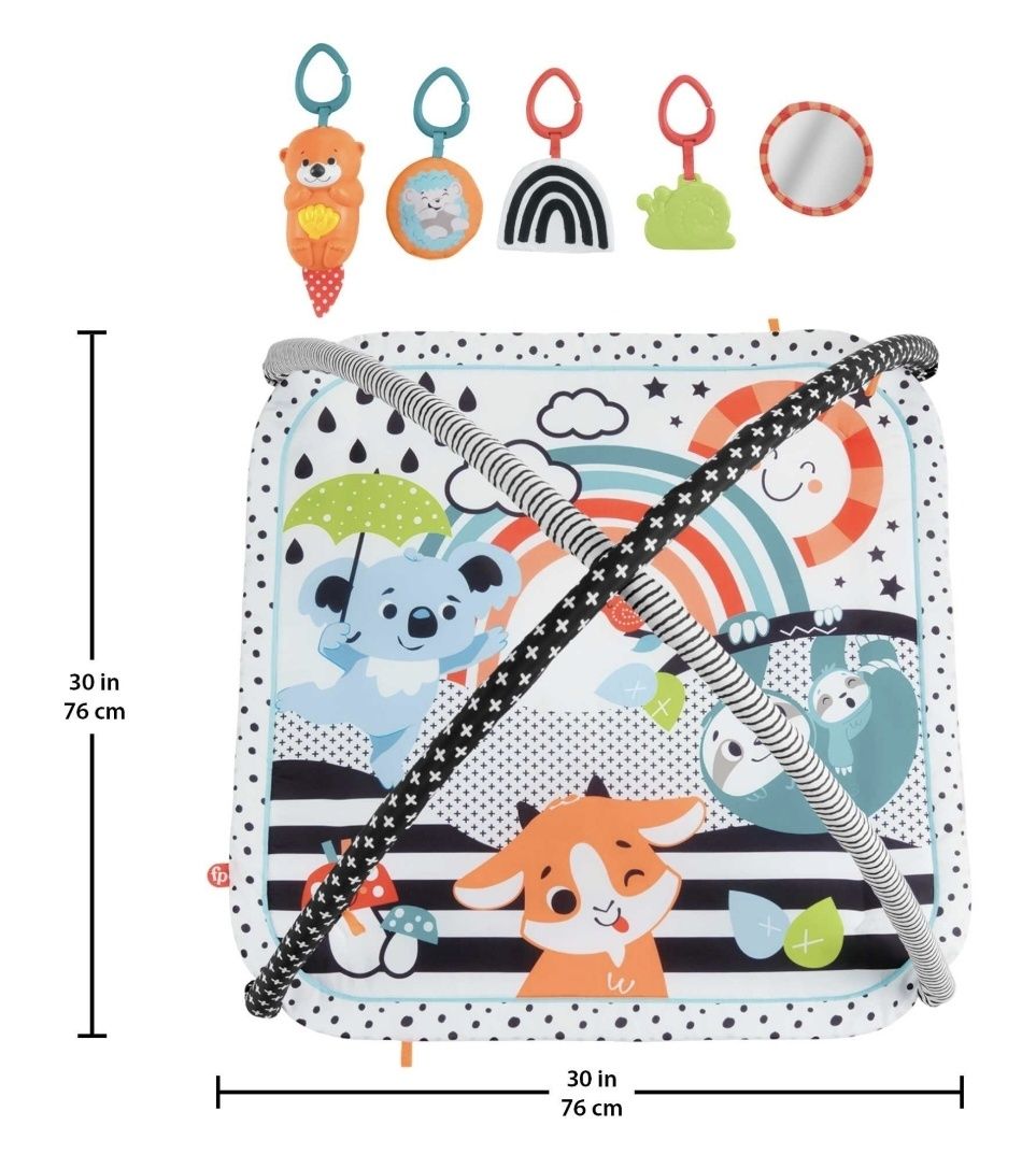 Fisher-Price 3 w 1 muzyczna mata edukacyjna dla niemowląt rośnij ze mn