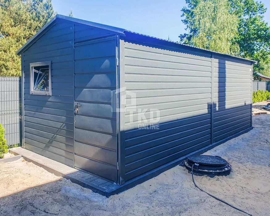 Schowek - Domek Ogrodowy 3X6 - Drzwi - Okno - Antracyt Tkd244