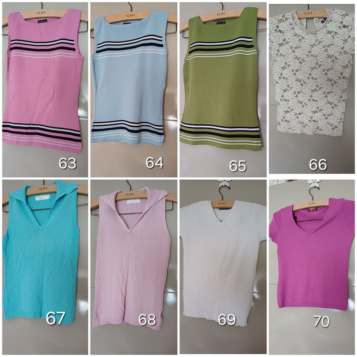 Blusas, camisolas de malha, tops...
Tamanho S/M/L
Várias marcas Zara,