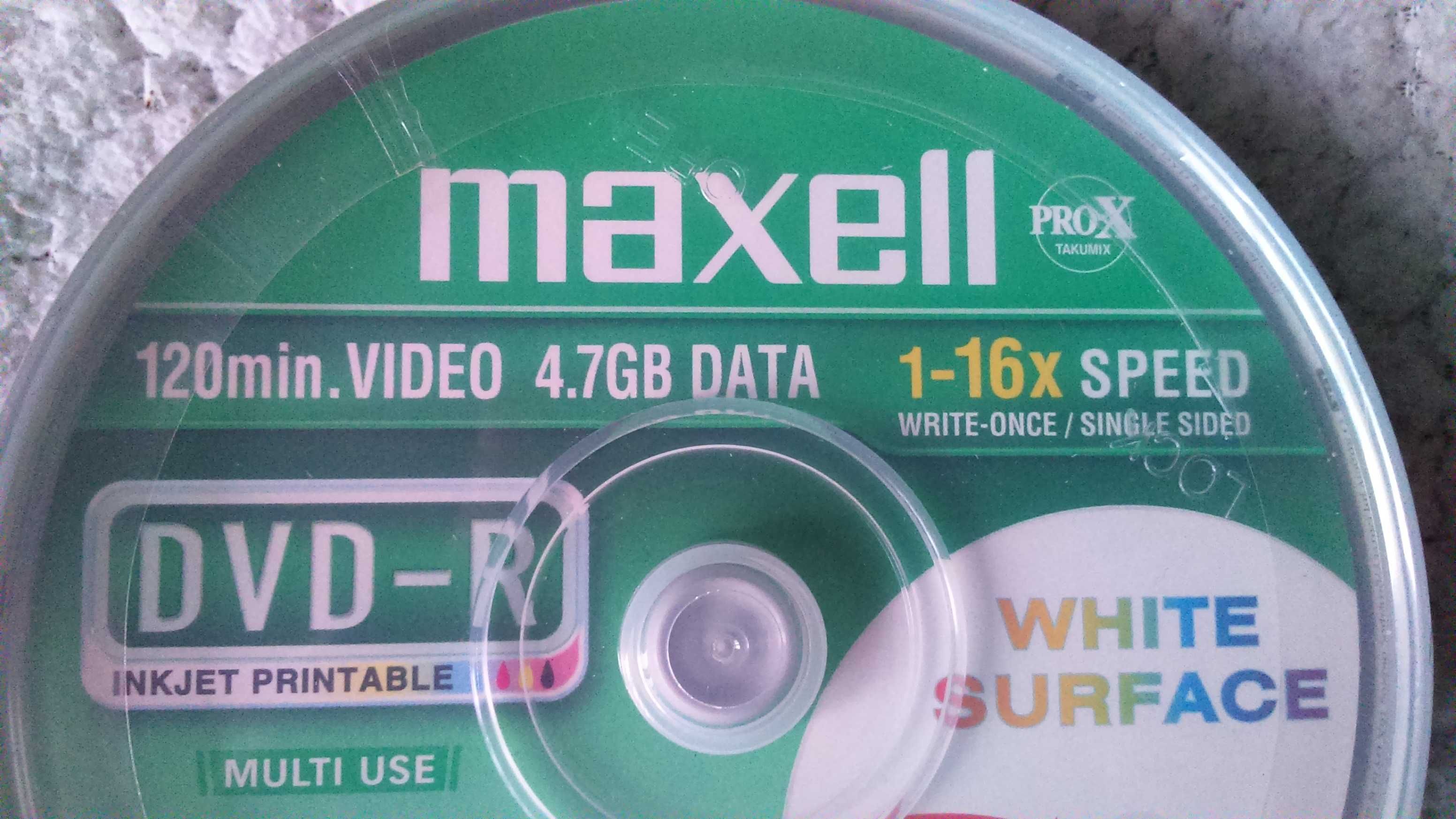 Диски компютерні maxell  10 штук 120 min. VIDEO 4 7 GB