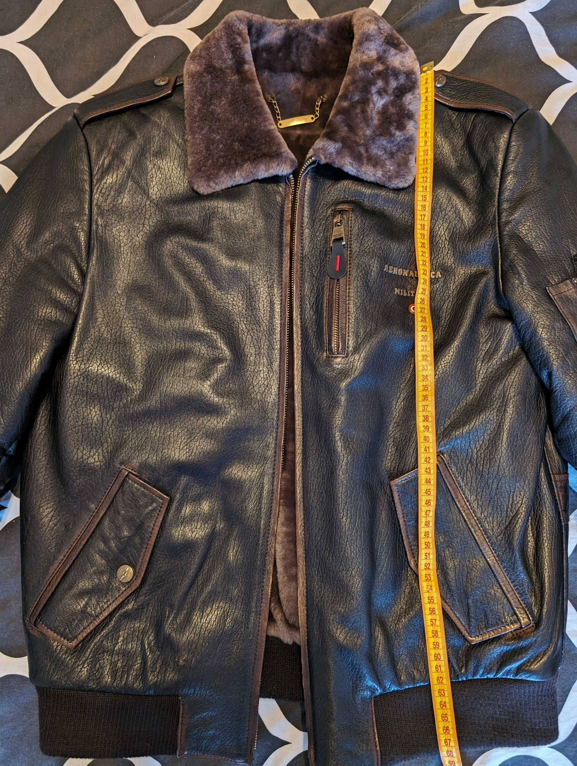 Натуральная кожаная куртка Aeronautica Militare