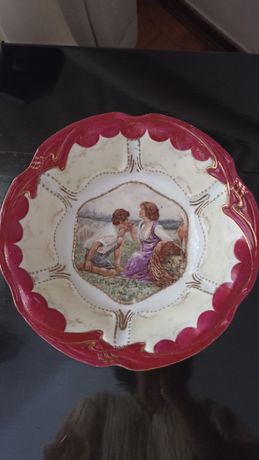 Taça  cena romântica em porcelana alemã