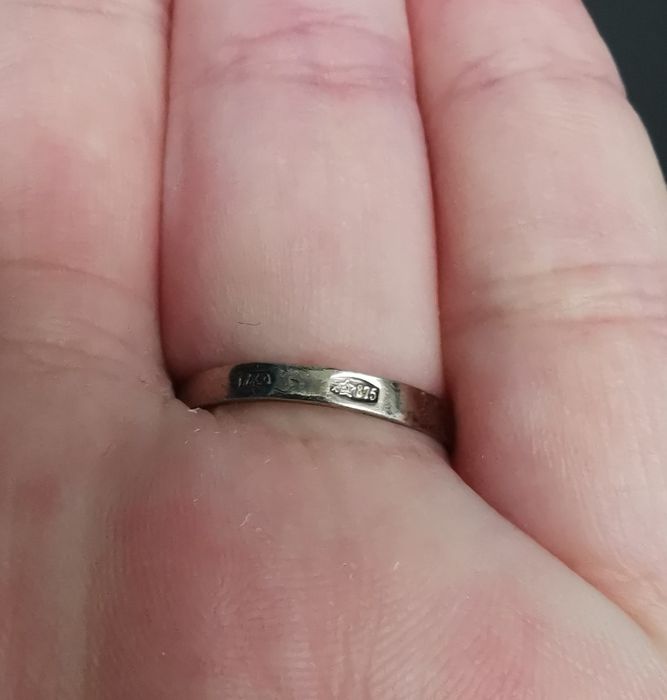 Srebrny pierścionek Rusek ZSRR z ametystem 875