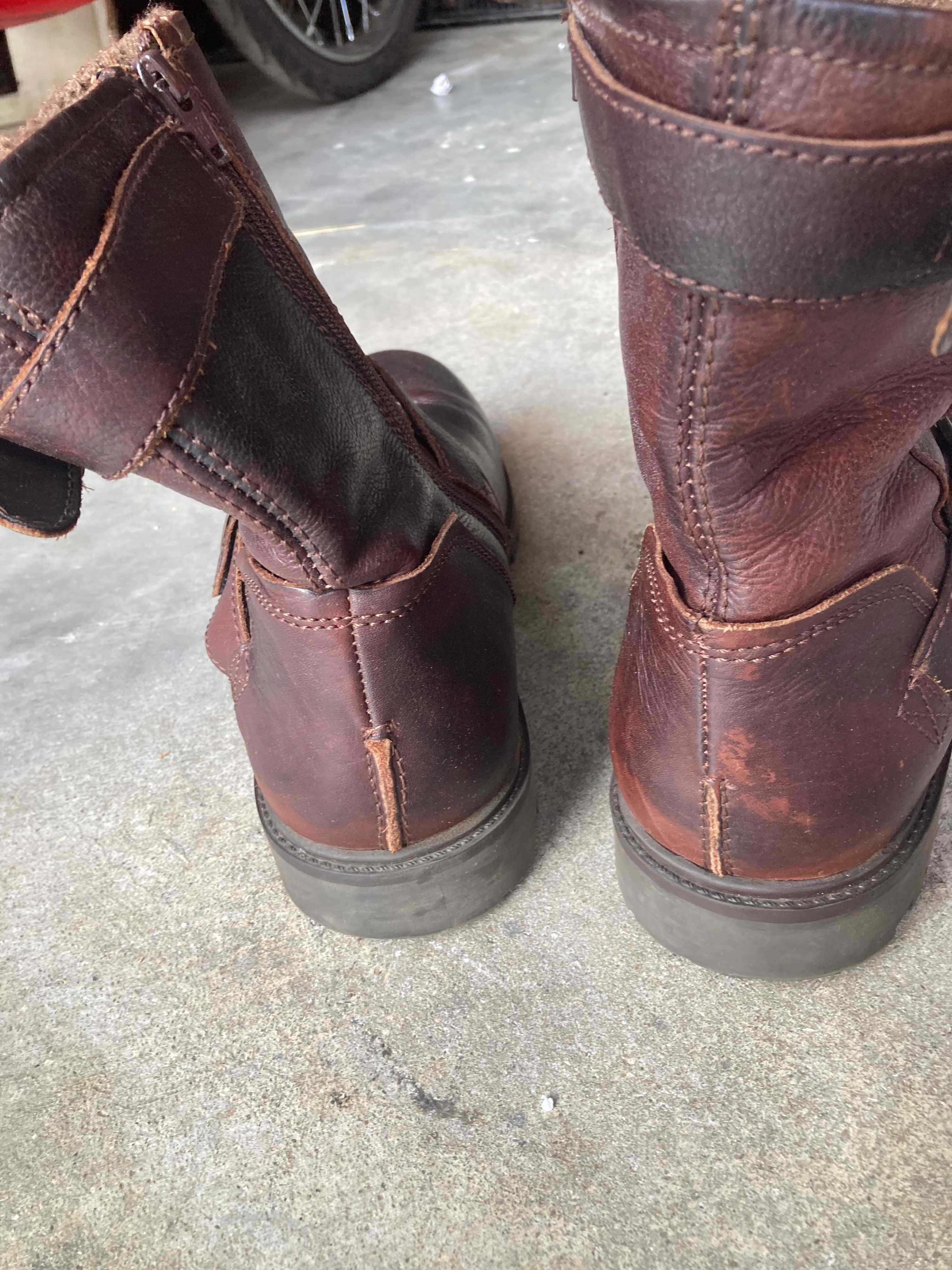 Botas em Pele Mota Café Racer Biker Style 45