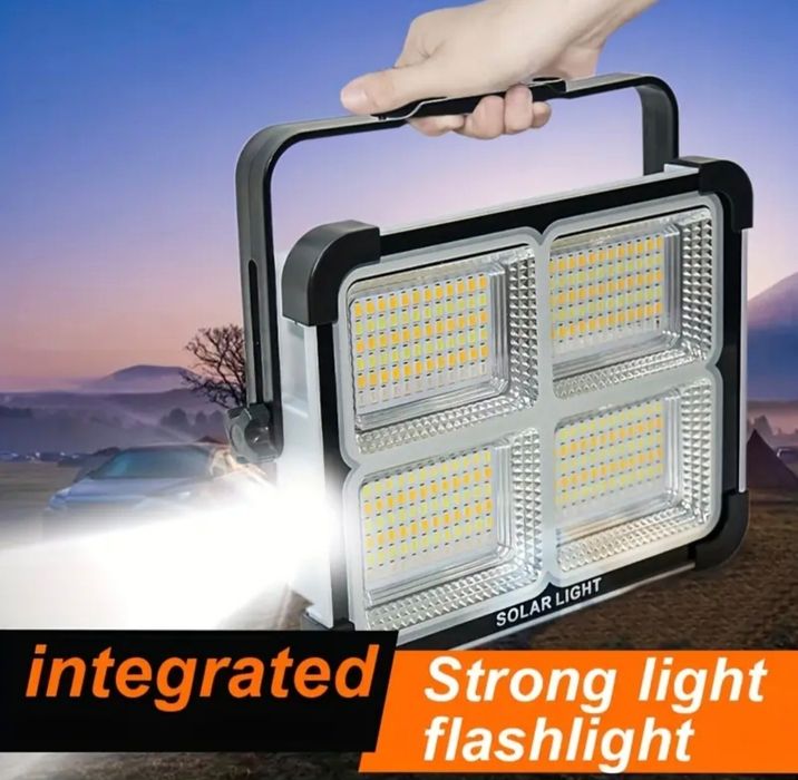 Прожектор на акумуляторах 18650 плюс солнечная панель