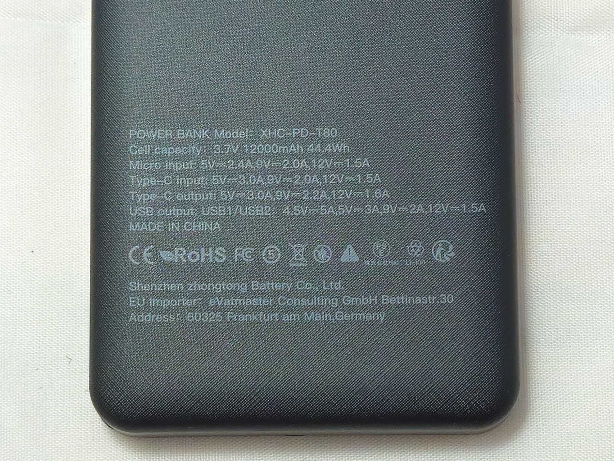 Powerbank 12000 mAh (smukły)