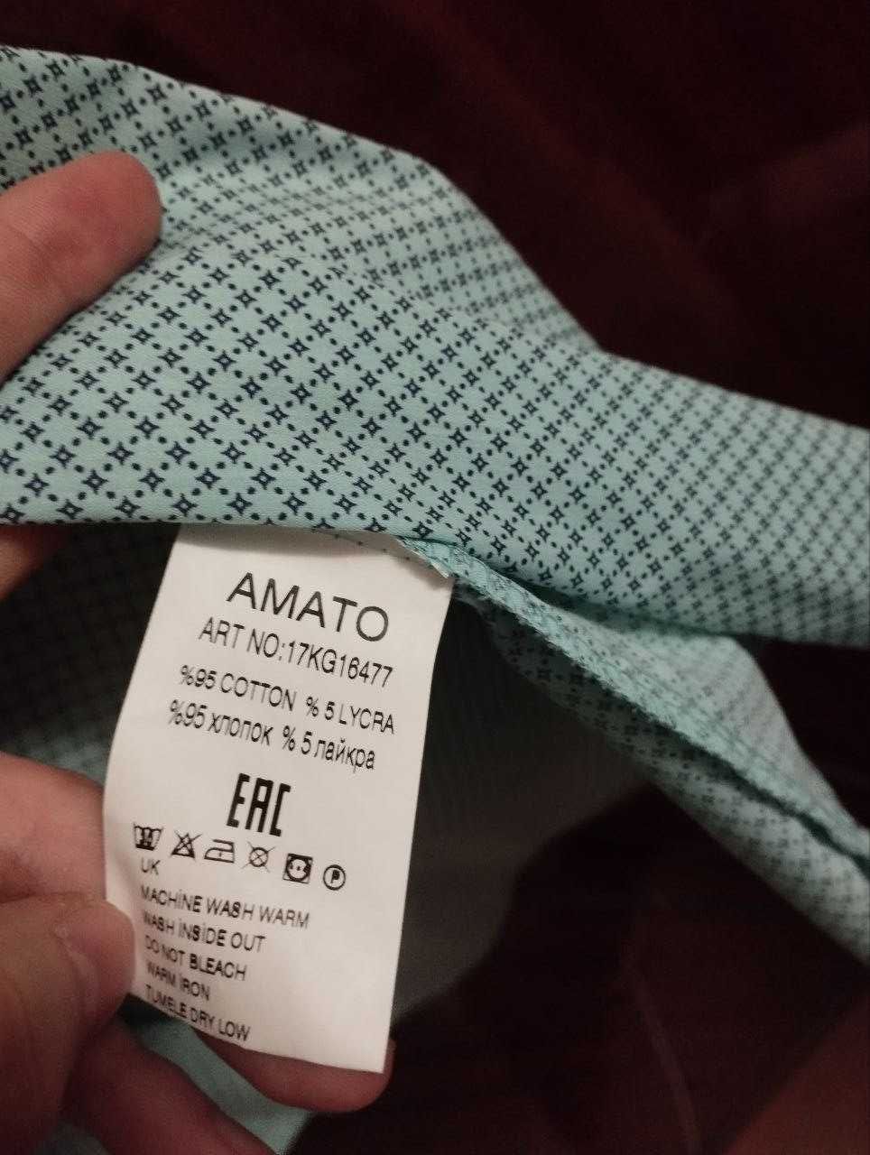 Чоловіча рубашка хлопковая Amato Casual Wear, розмір M в гарному стані