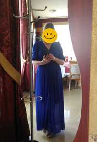 Платье в пол синее