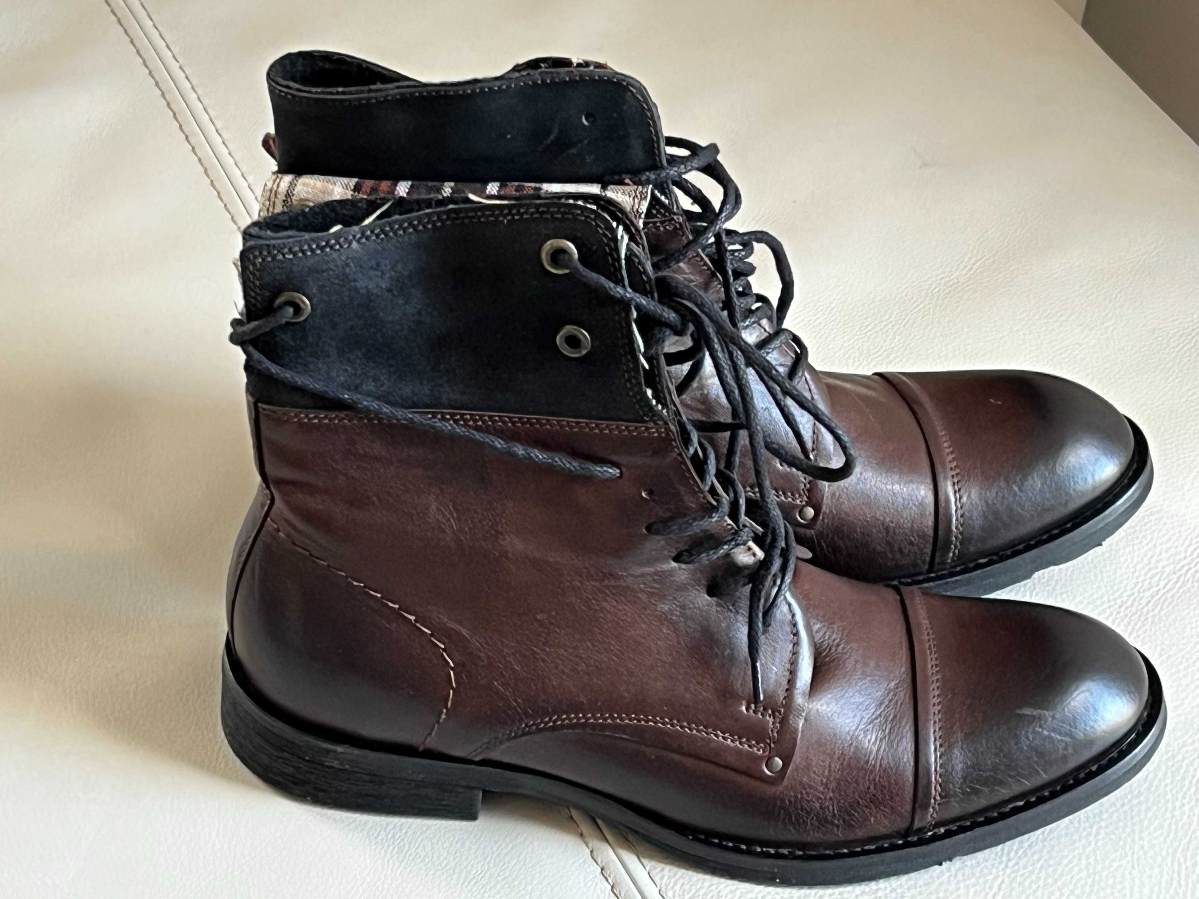 Buty męskie brązowe skórzane r. 40 Ryłko nowe